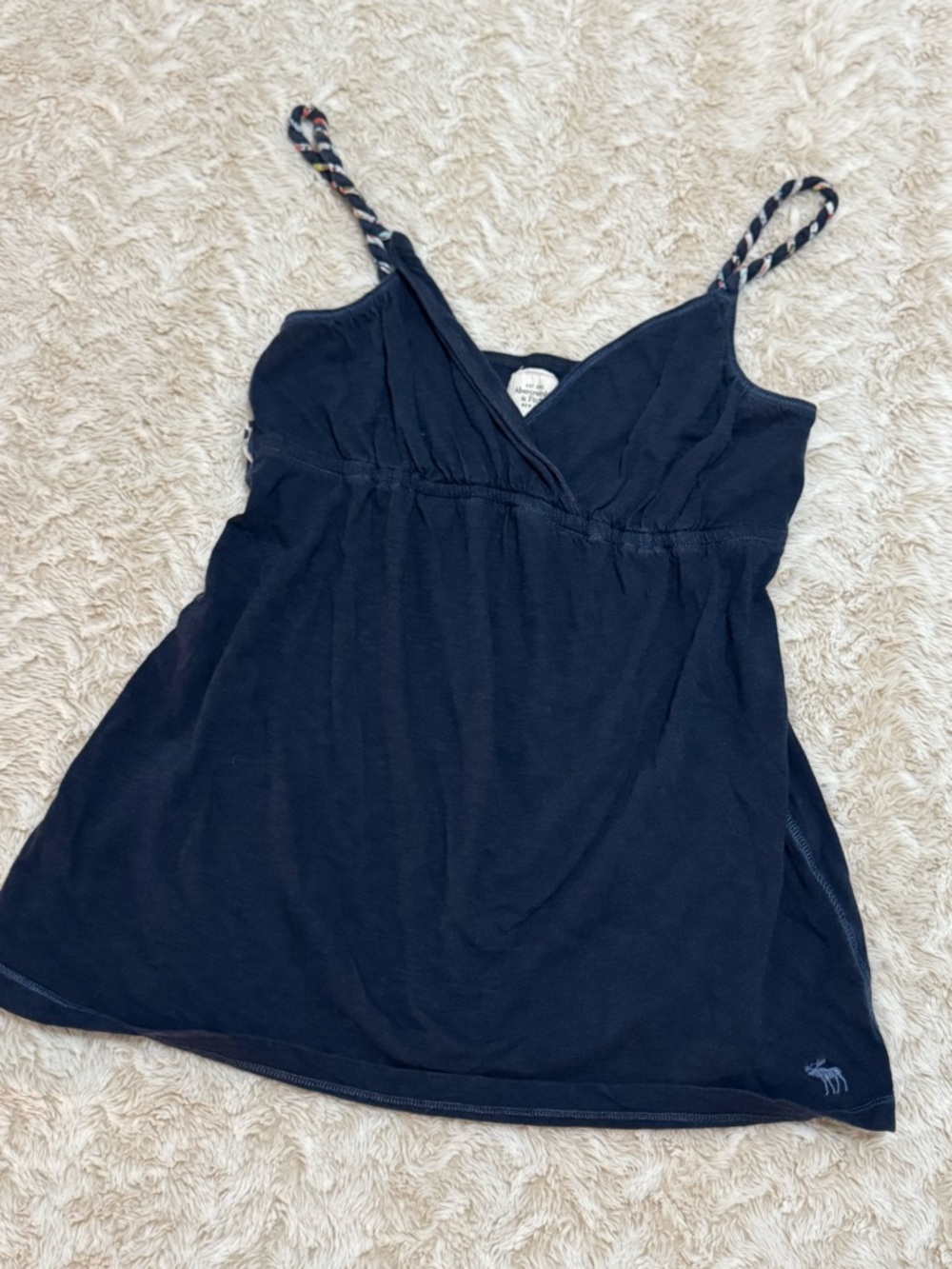 Vintage grail Abercrombie & Fitch navy blue babydoll top